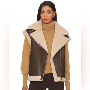 Xander faux leather vest in coco